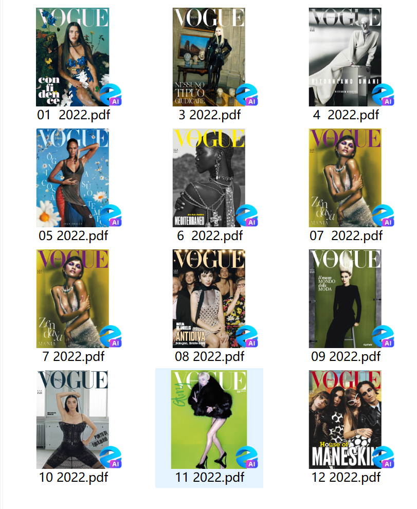 vogue Italia 2022年合集vogue意大利版时尚杂志PDF高清素材