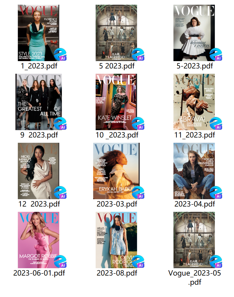Vogue USA 2023年合集vogue美版时尚杂志PDF高清素材