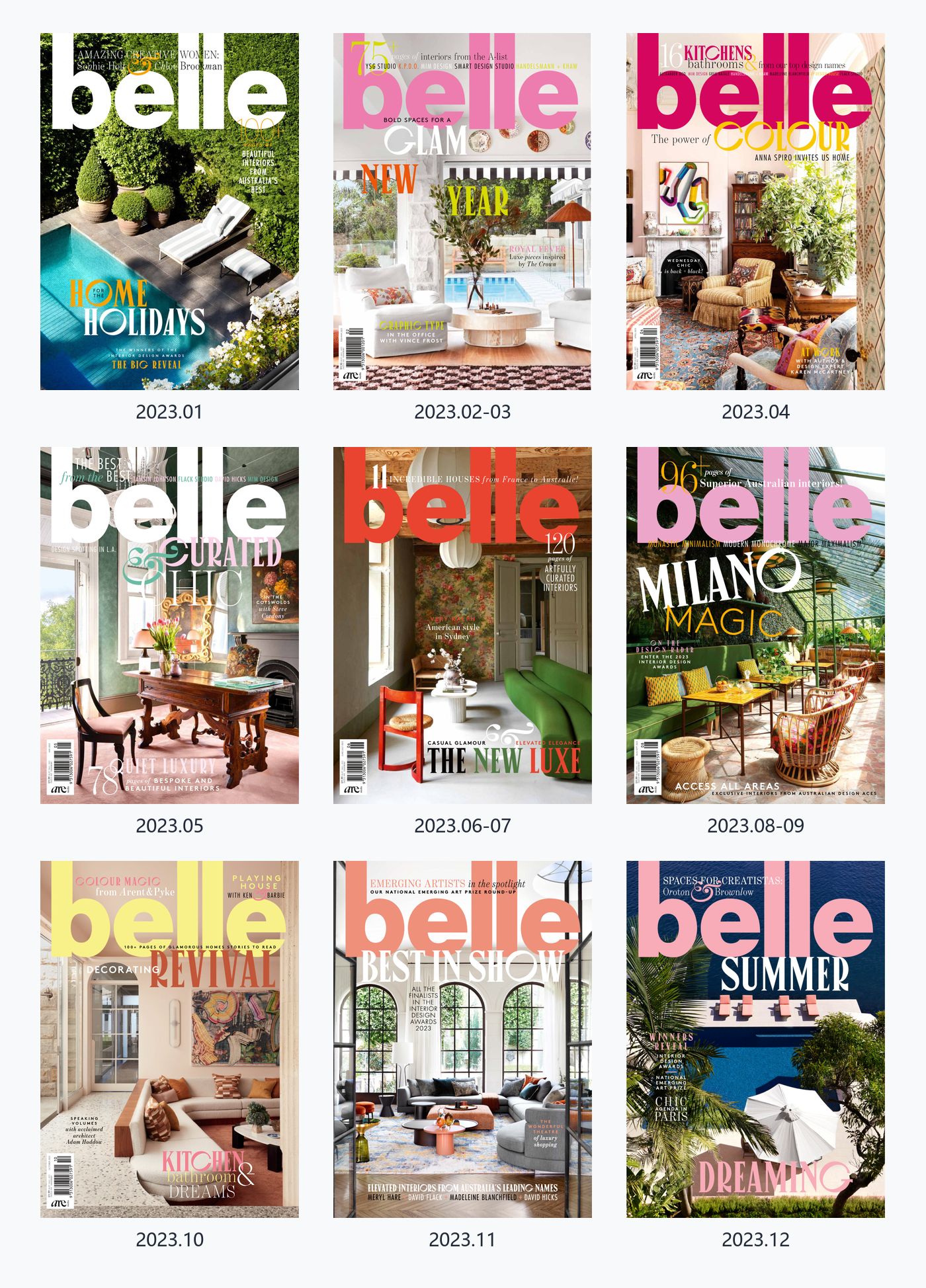belle 2023年合集澳大利亚建筑花园室内设计杂志 PDF高清