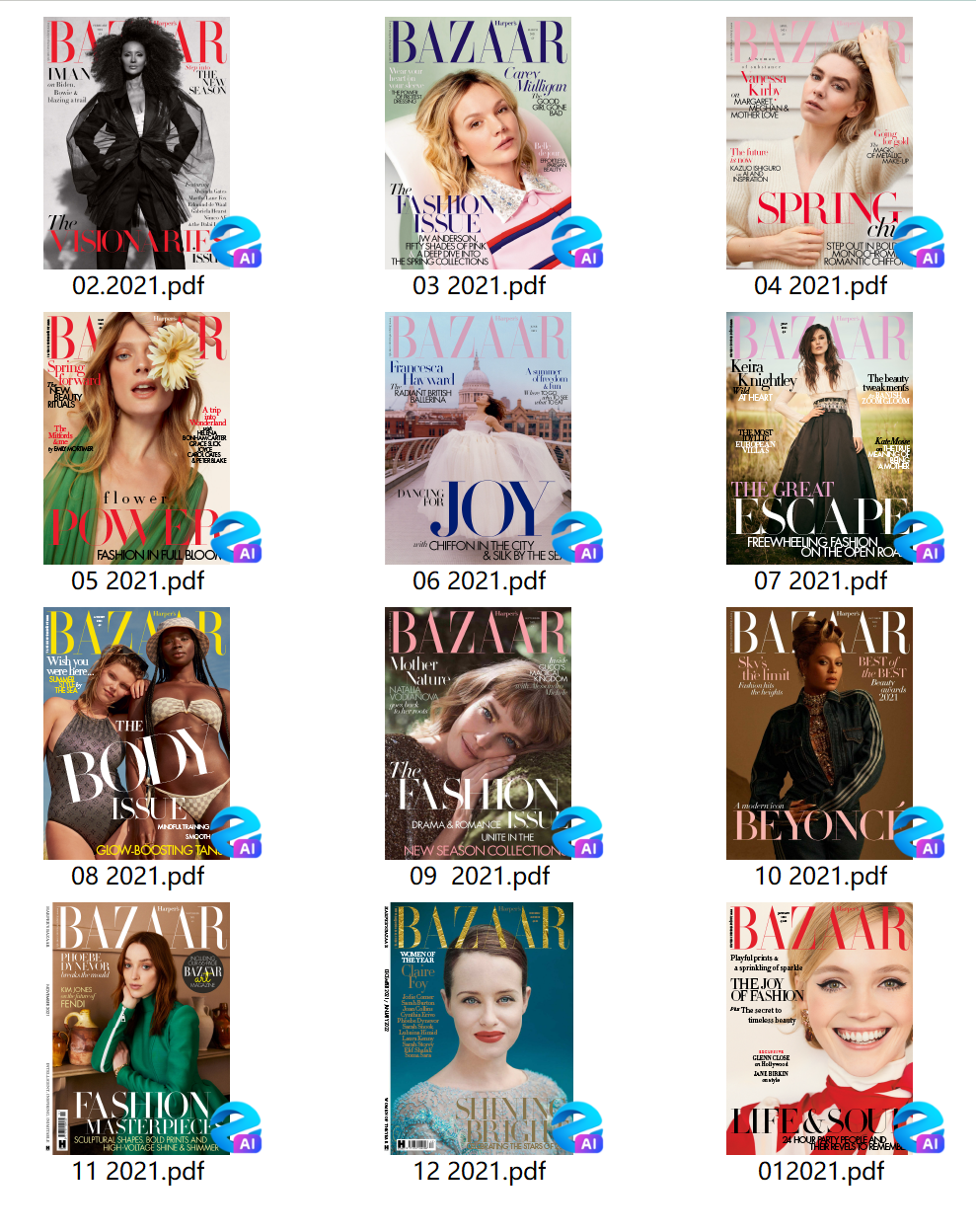 《Harper’s Bazaar UK》时尚芭莎英文版杂志 2021年合集 高清电子版 PDF 下载