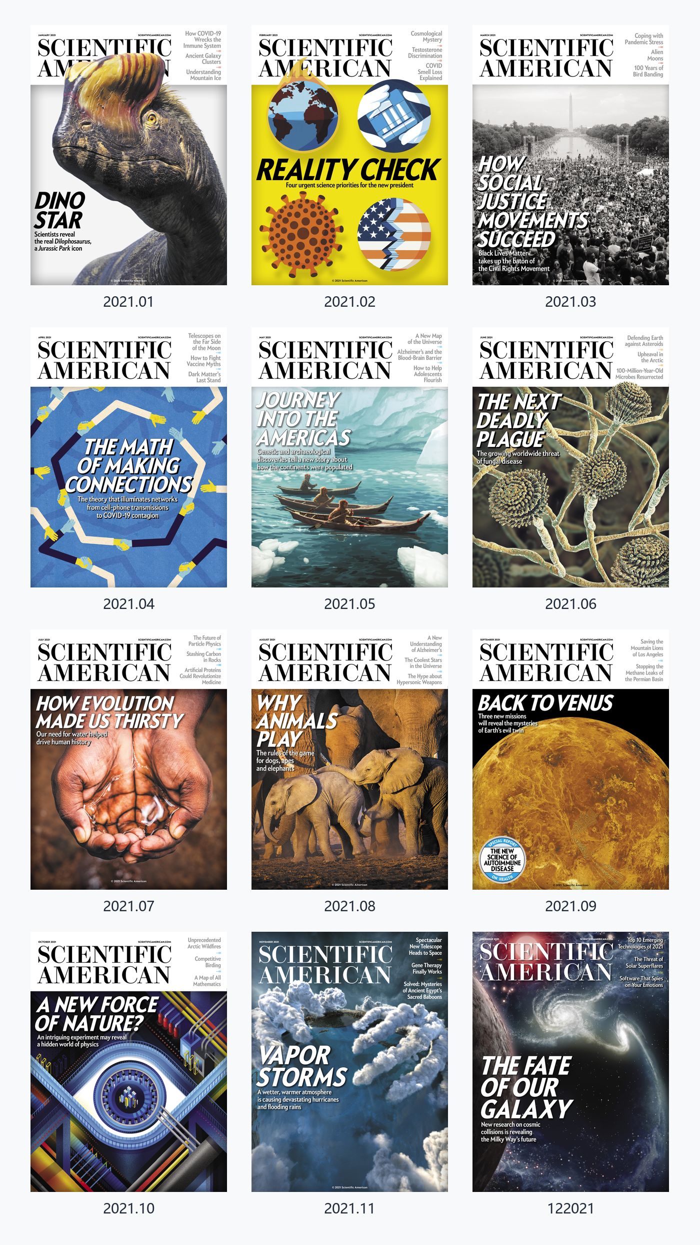Scientific American 科学美国人2021年合集科普杂志 PDF高清