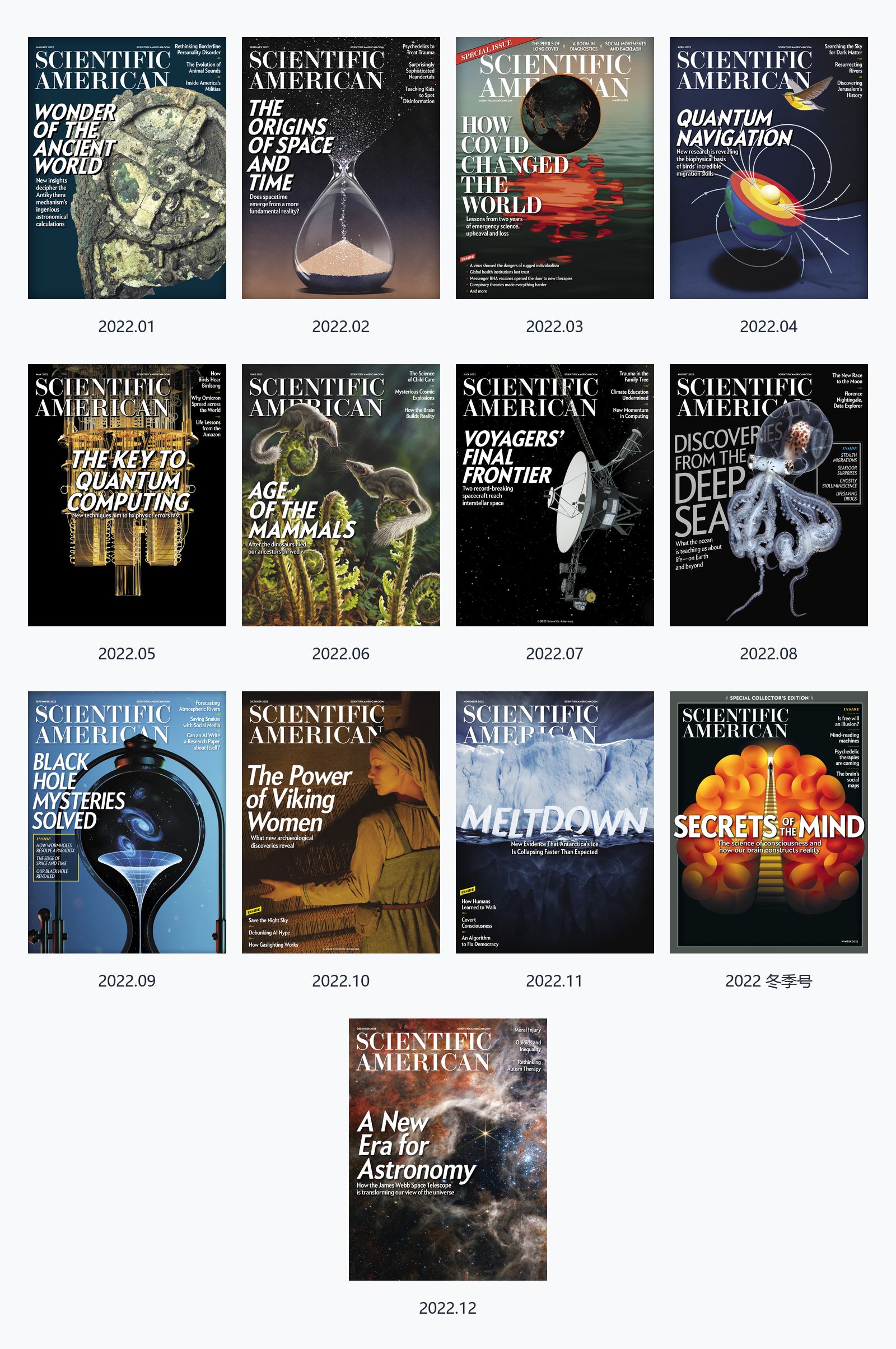 Scientific American 科学美国人2022年合集科普杂志 PDF高清
