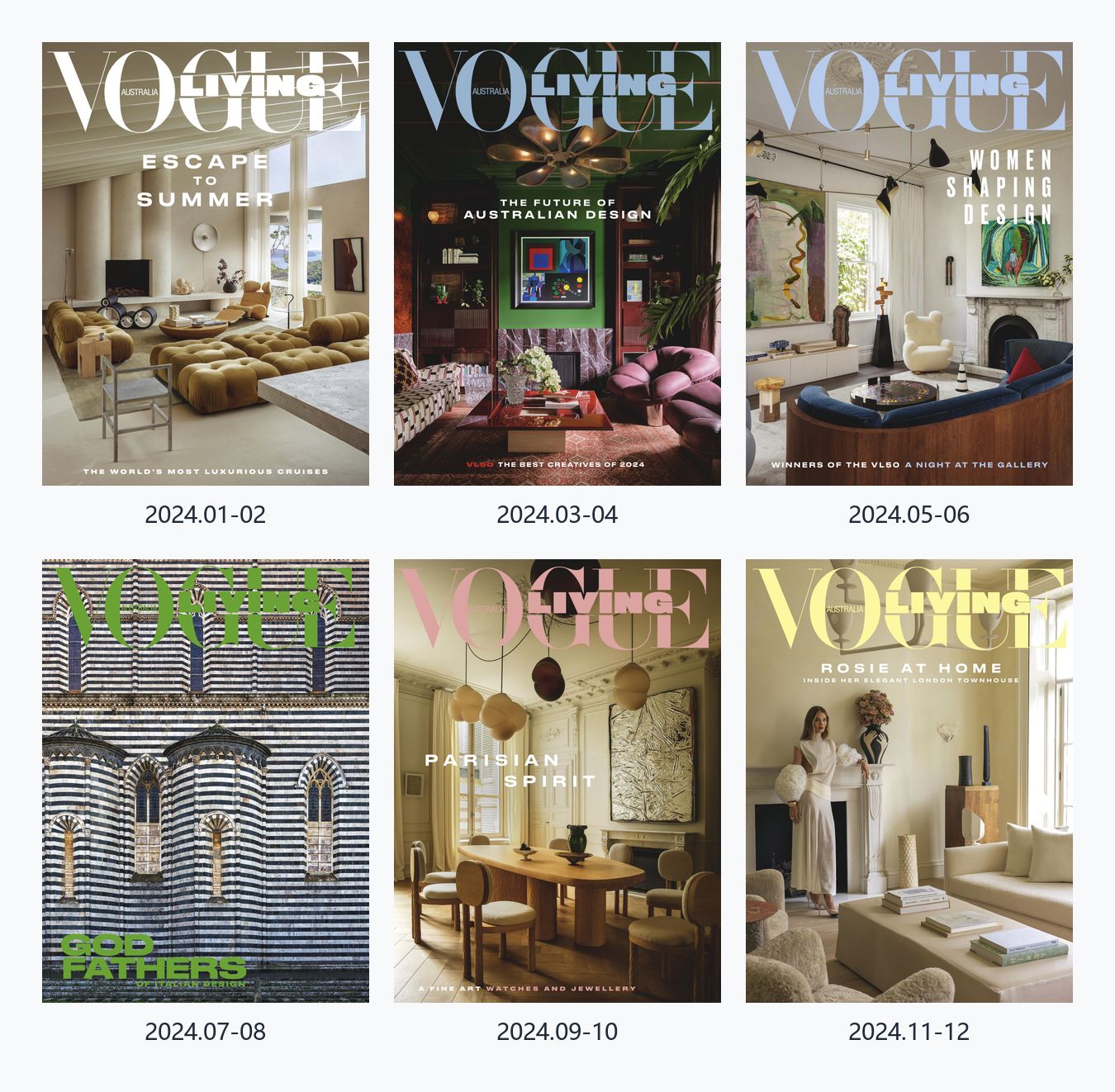 Vogue Living Australia 2024年合集澳大利亚室内设计杂志PDF高清
