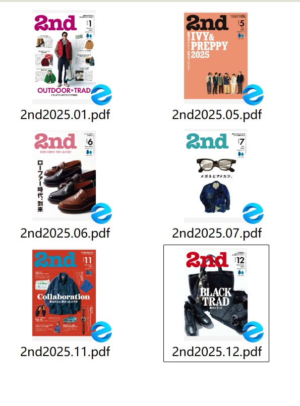 《2nd》2025年合集日本男士时尚杂志日文电子版PDF下载 |我读