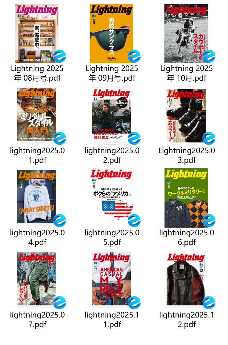 《Lightning》2025年合集日本男士时尚生活杂志日文PDF下载