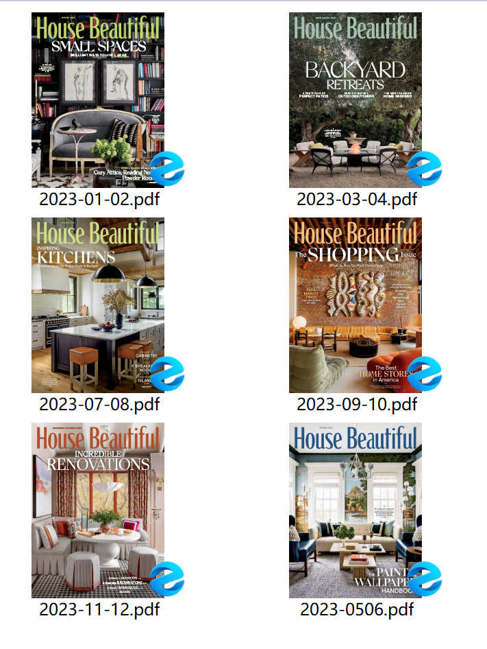 《house beautiful USA》2023年合集家居生活室内设计杂志PDF下载