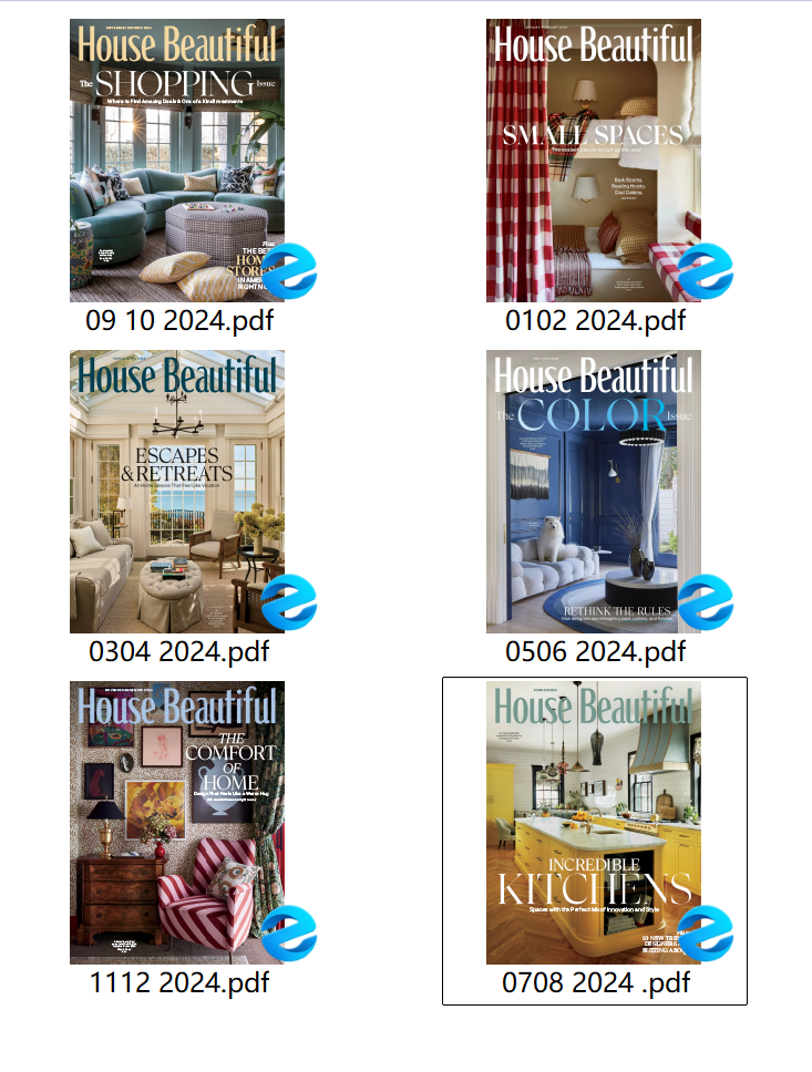 《house beautiful USA》2024年合集家居生活室内设计杂志PDF下载