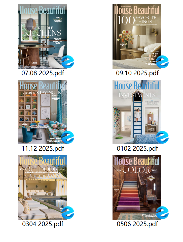 《house beautiful USA》2025年合集家居生活室内设计杂志PDF下载