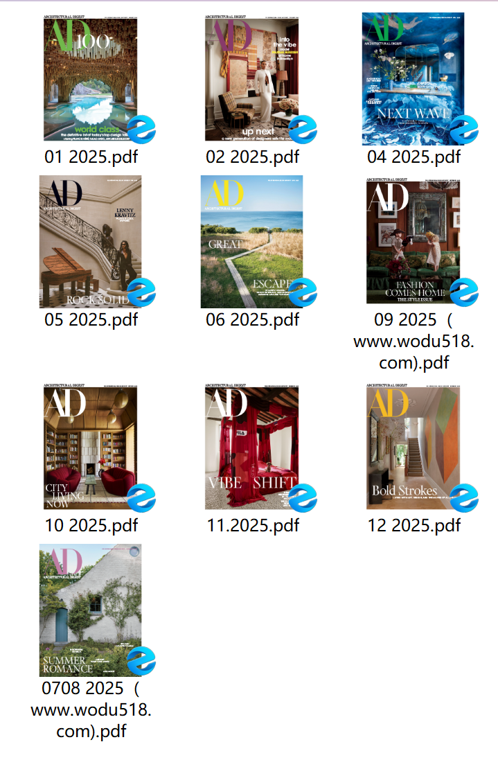 《Architectural Digest USA》2025年合集建筑文摘杂志PDF 下载 | 我读