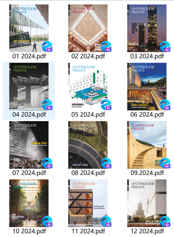 《Architectural Record》2024年合集建筑实录杂志PDF下载