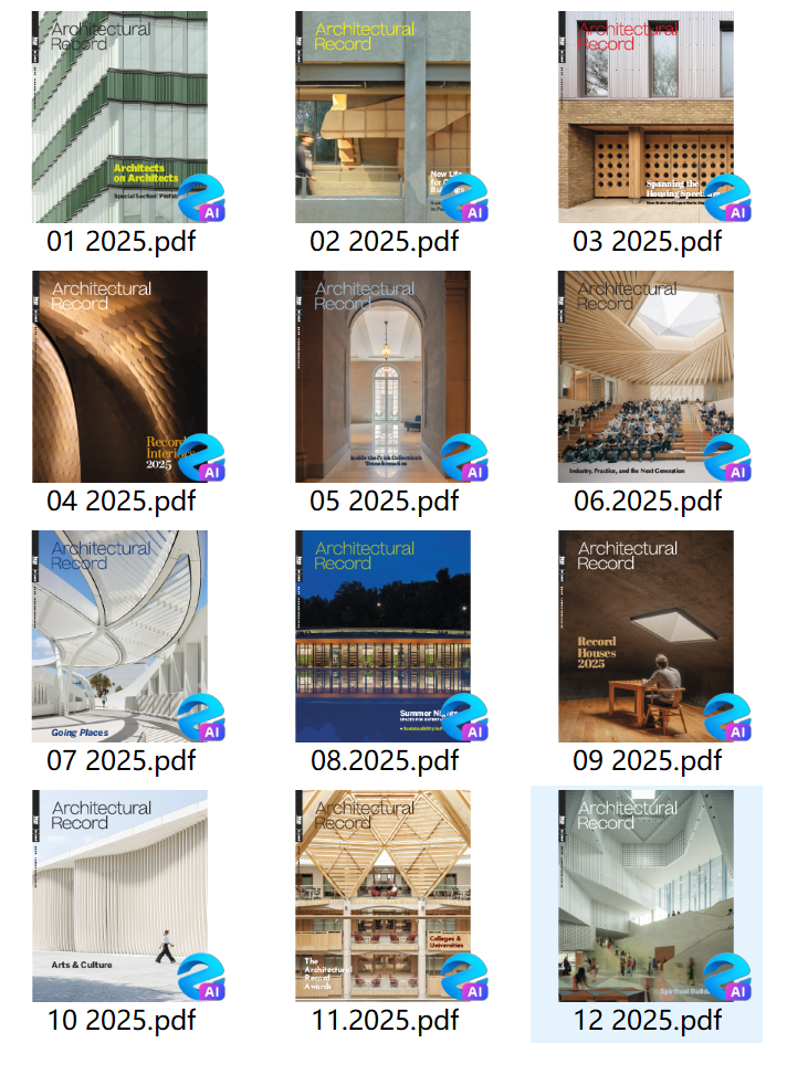 《Architectural Record》2025年合集建筑实录杂志PDF下载