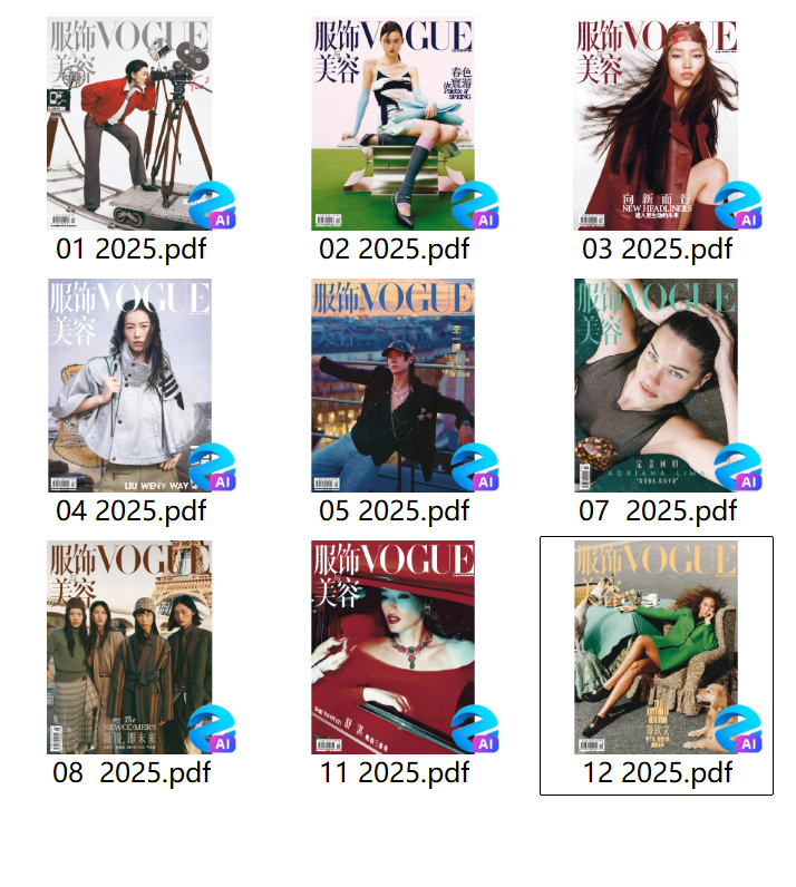 Vogue 服饰与美容2025年合集1-12月时尚杂志PDF下载 | 我读