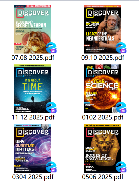 Discover 发现杂志 2025年合集电子版PDF下载