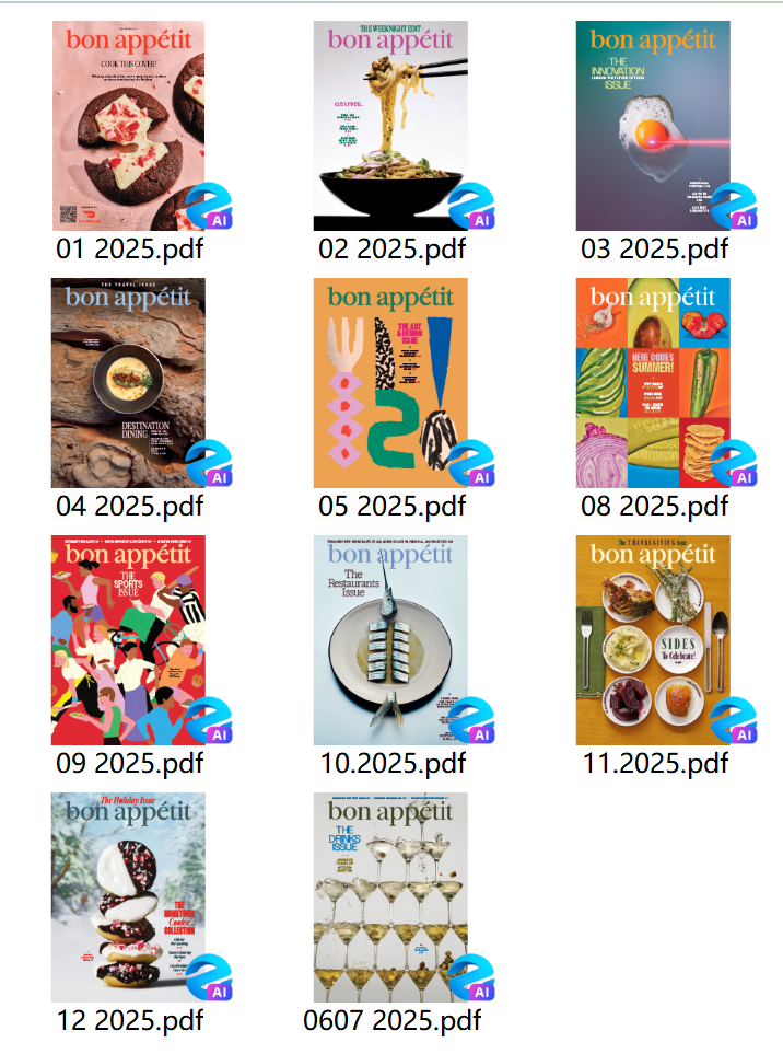 《Bon Appetit》2025年合集美食食谱杂志PDF下载 | 我读