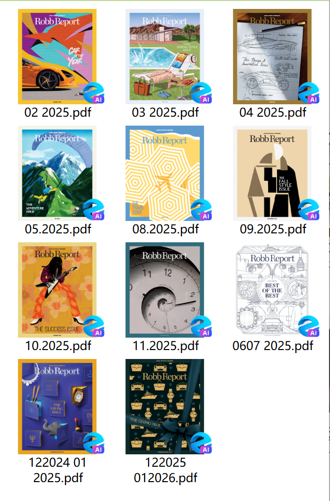 《Robb Report 》2025年合集罗博报告奢侈品精选杂志PDF下载 | 我读