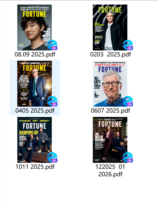 《Fortune USA》财富财经杂志2025年合集1-12月PDF下载