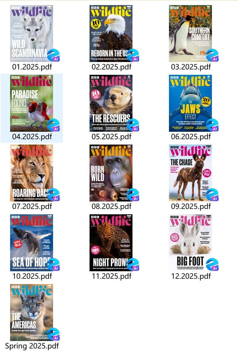 《BBC wildlife》2025年合集1-12月英国野生自然杂志PDF下载