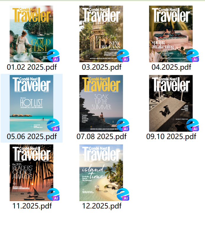 《Conde Nast Traveller USA》2025年1-12月悦游杂志美版PDF下载