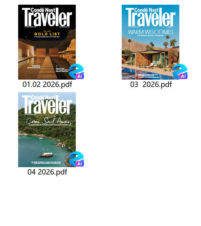 《Conde Nast Traveller USA》2026年1-12月悦游杂志美版PDF下载
