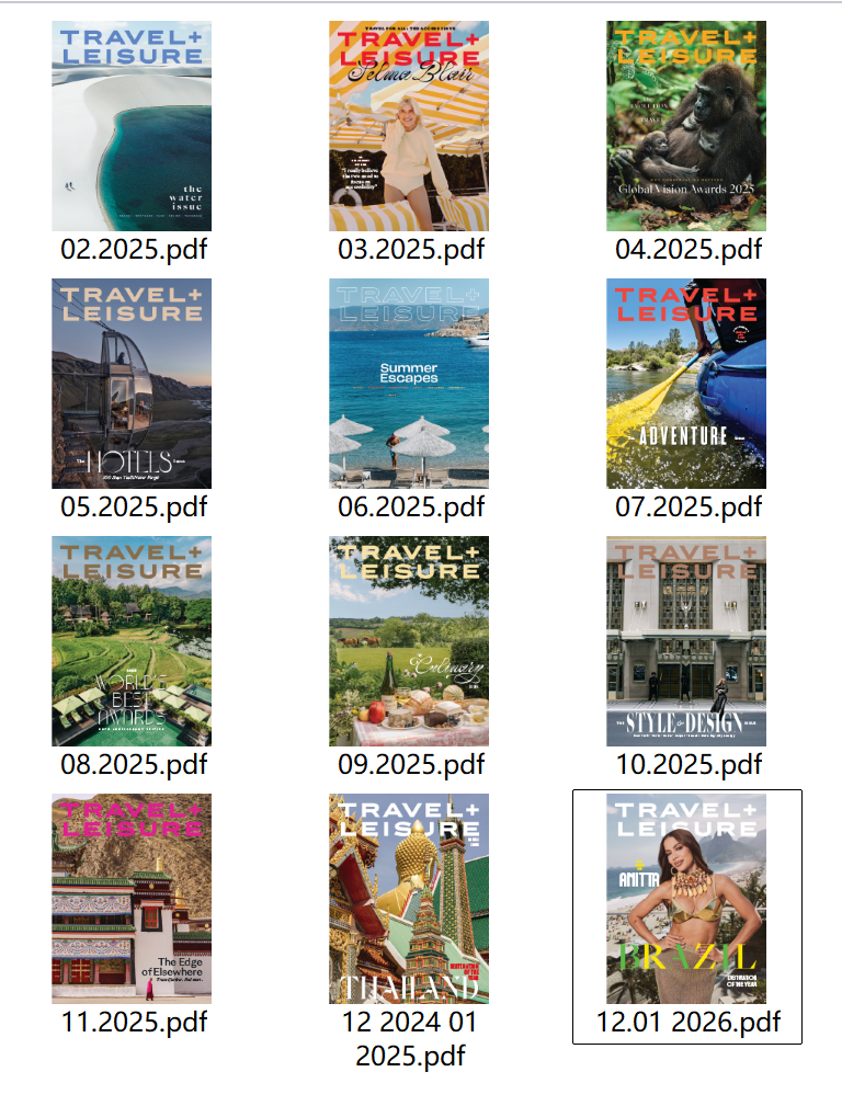 《Travel + Leisure USA》2025年合集美国旅行住宿饮食杂志PDF下载 | 我读