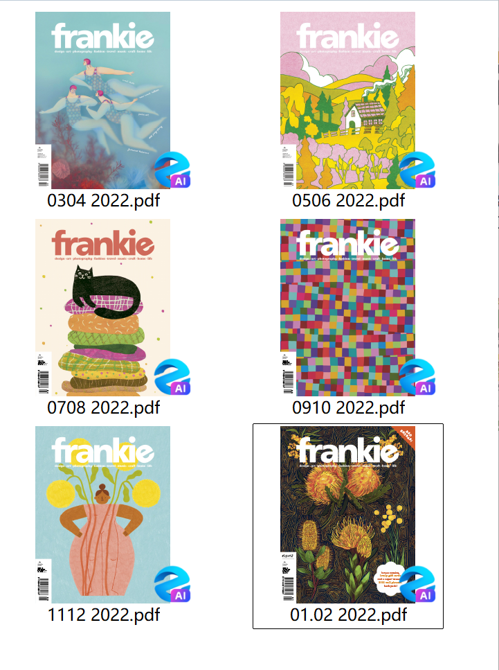 Frankie 2022年合集澳大利亚时尚艺术杂志PDF高清素材
