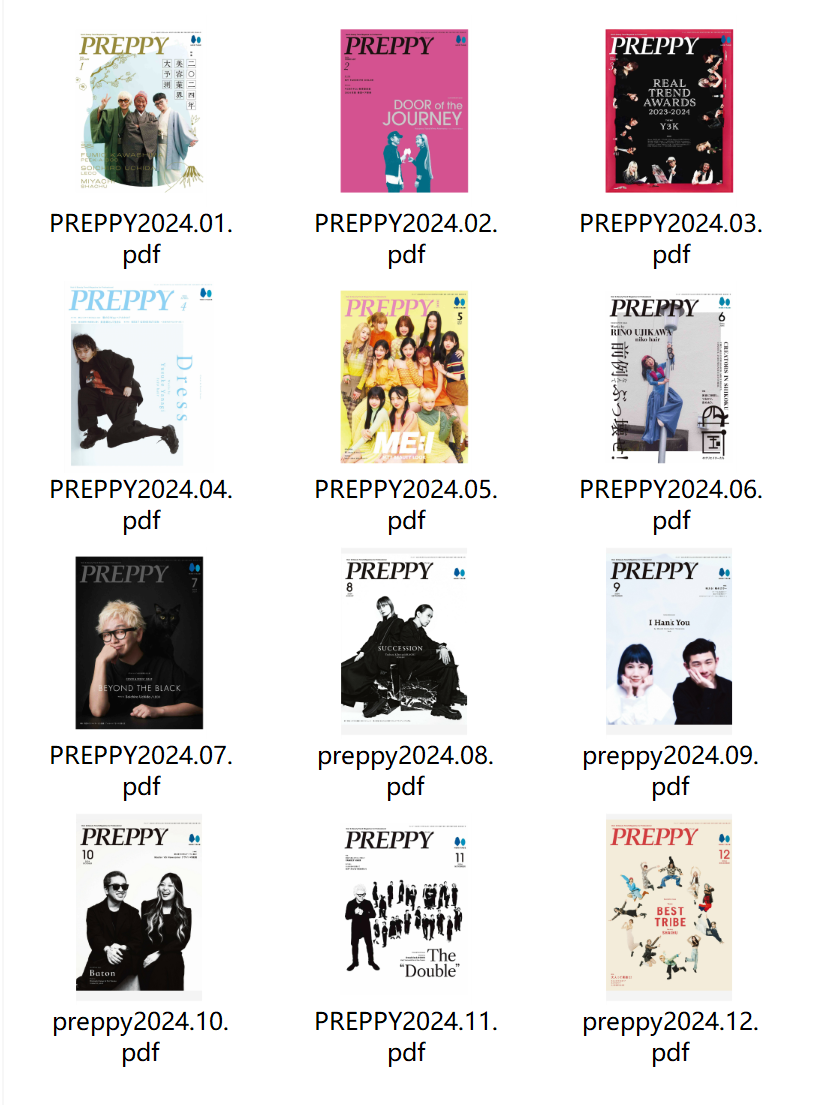 PREPPY 2024年合集日本男士时尚杂志日杂穿搭摄影PDF高清素材