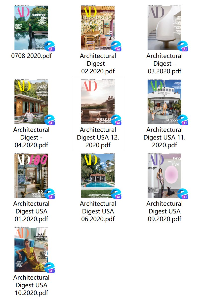 Architectural Digest USA 2020年合集建筑文摘杂志AD美版PDF高清