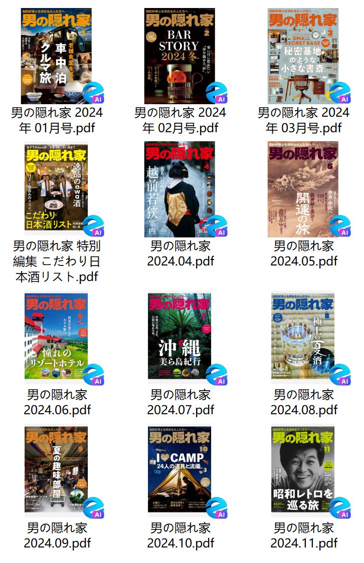 男の隠れ家 2024年合集日本男士生活方式杂志 日杂 PDF高清