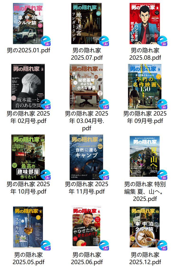 男の隠れ家 2025年合集日本男士生活方式杂志 日杂 PDF高清