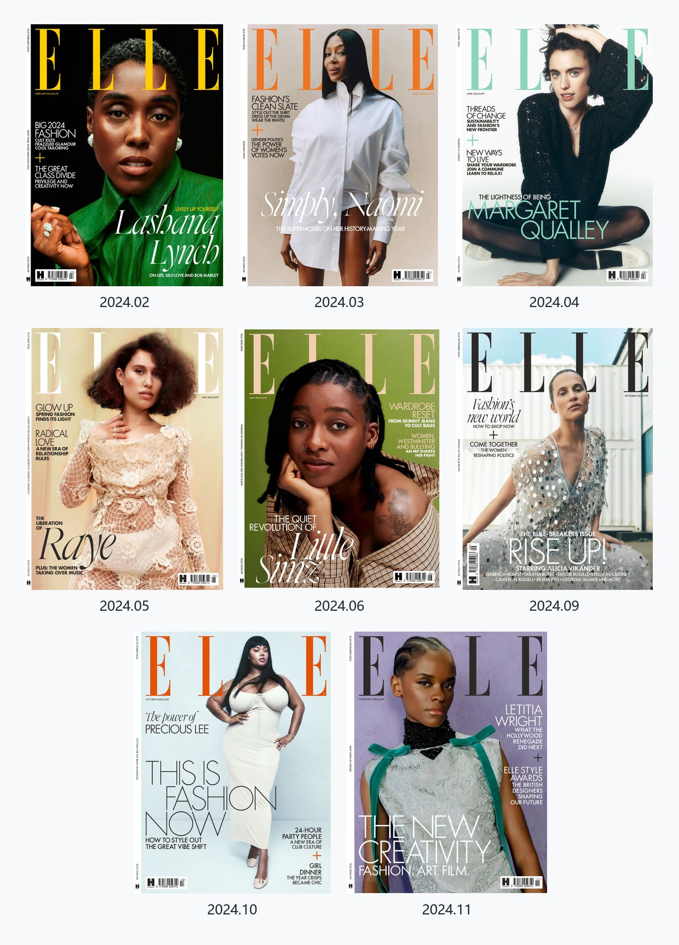 Elle UK 2024年合集Elle英国版女性时尚杂志 PDF高清