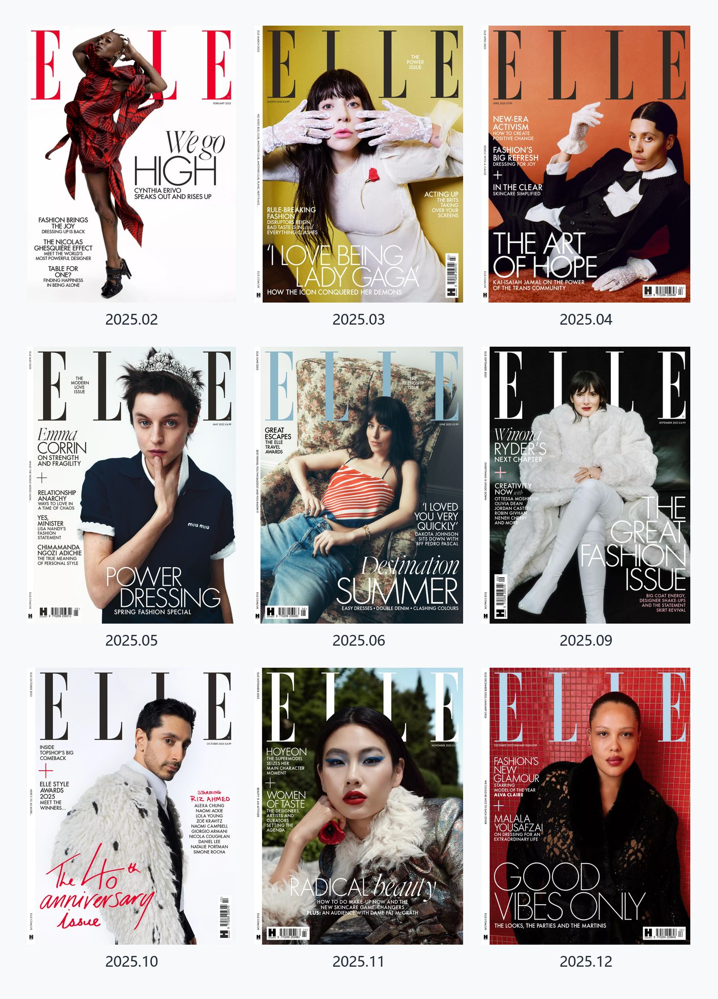 Elle UK 2025年合集Elle英国版女性时尚杂志 PDF高清