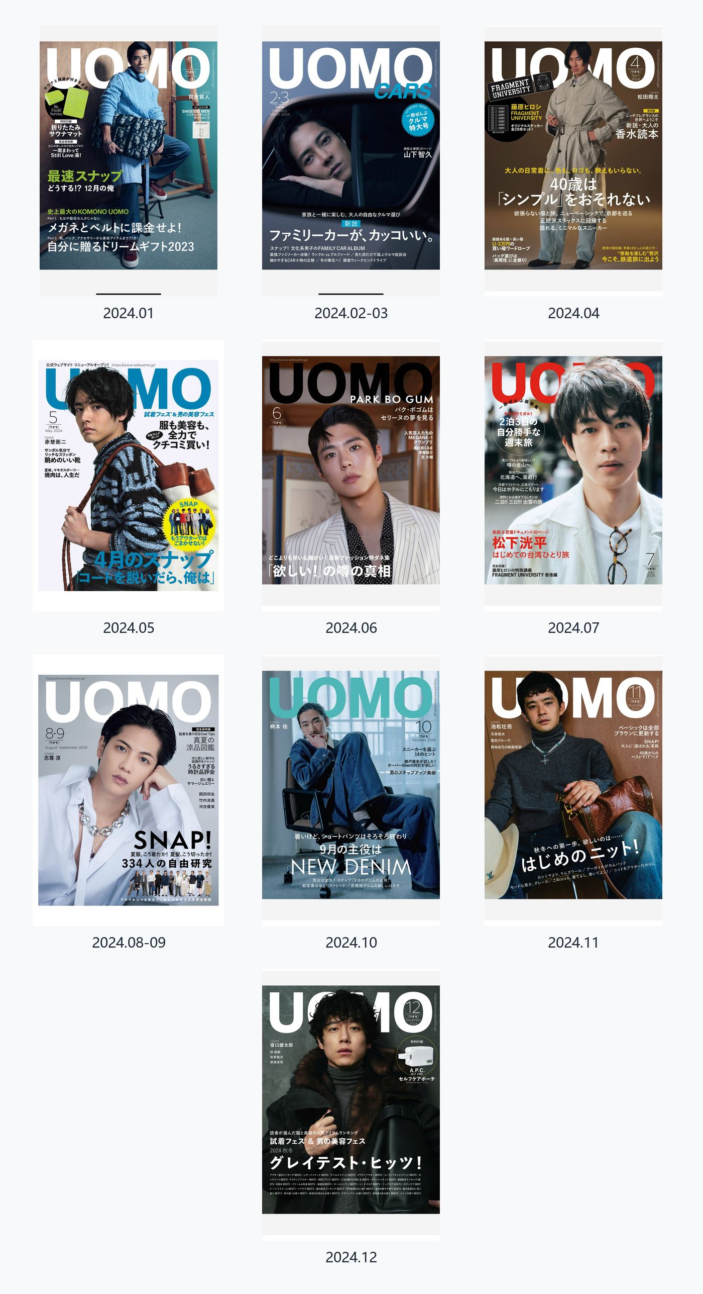 UOMO 2024年合集日本男士时尚生活穿搭杂志 PDF高清