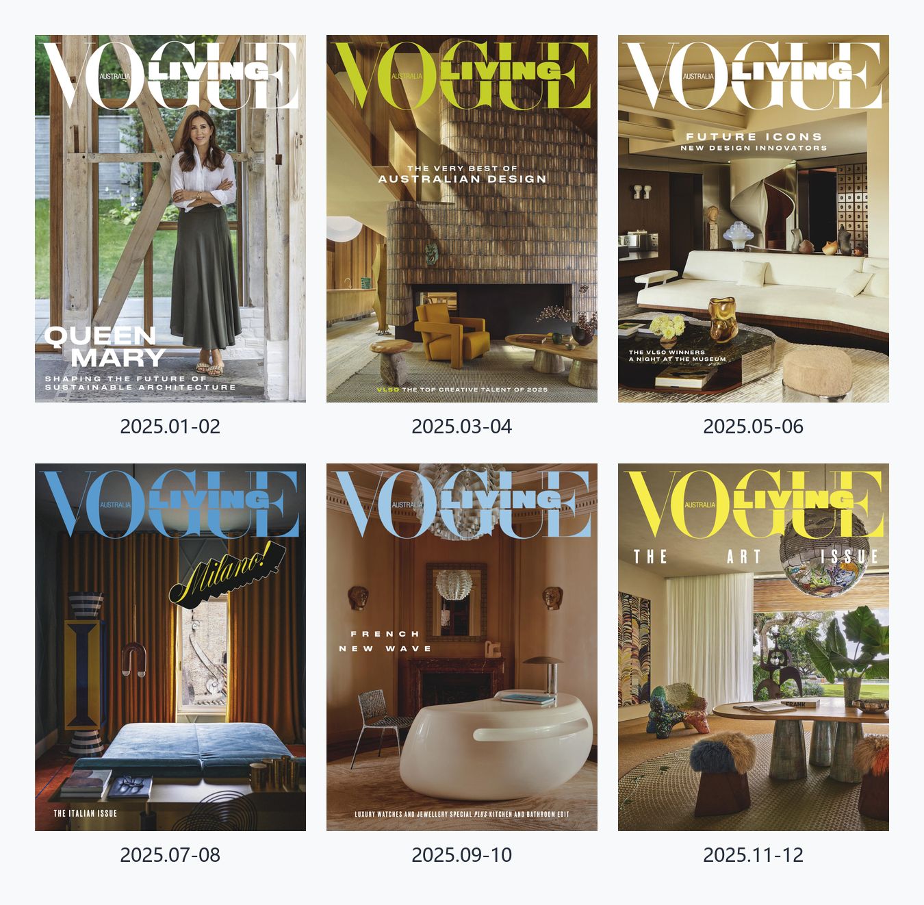 Vogue Living Australia 2025年合集澳大利亚室内设计杂志 PDF高清