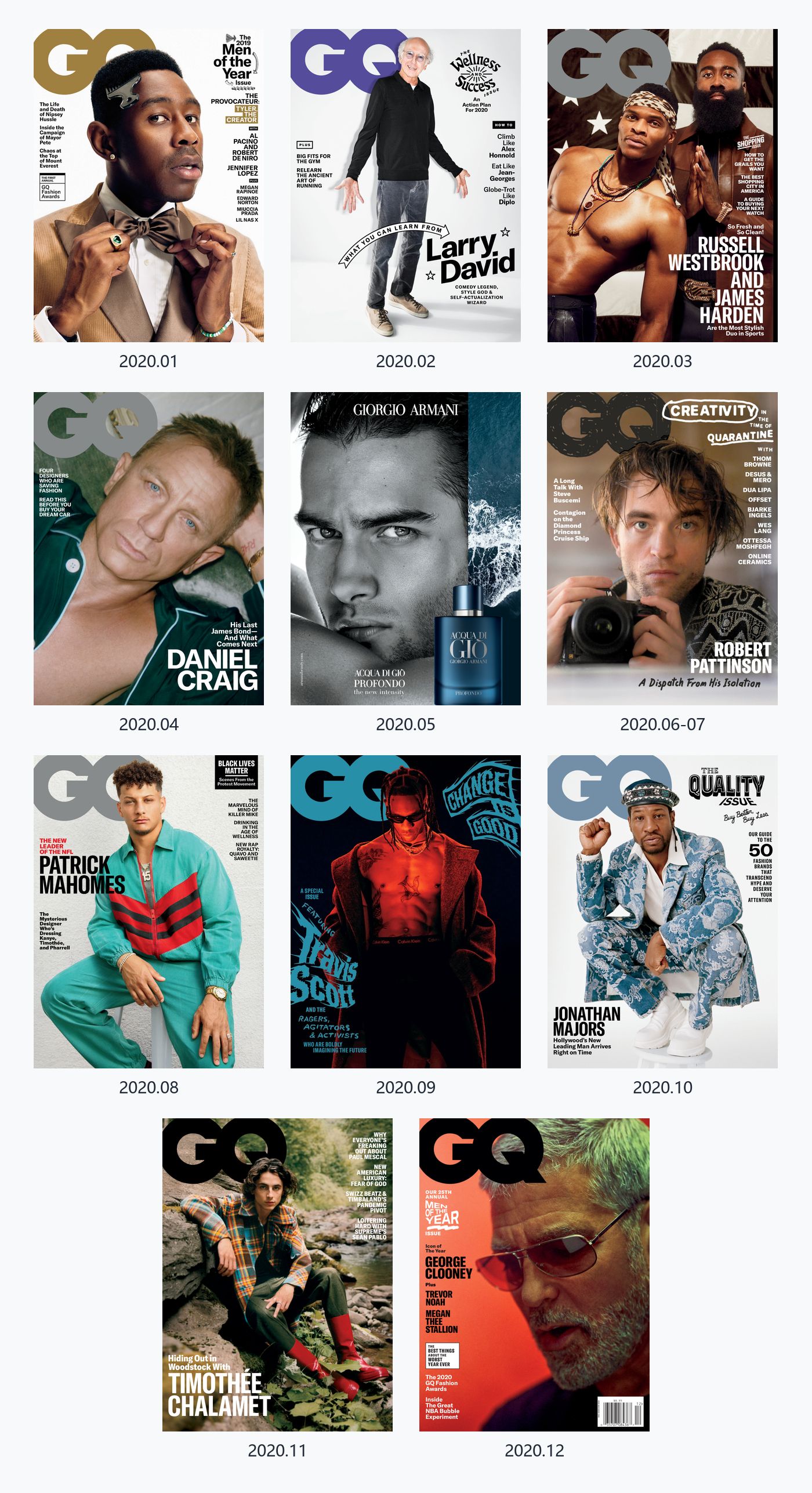 GQ USA 2020年合集美国男性时尚生活杂志 PDF高清