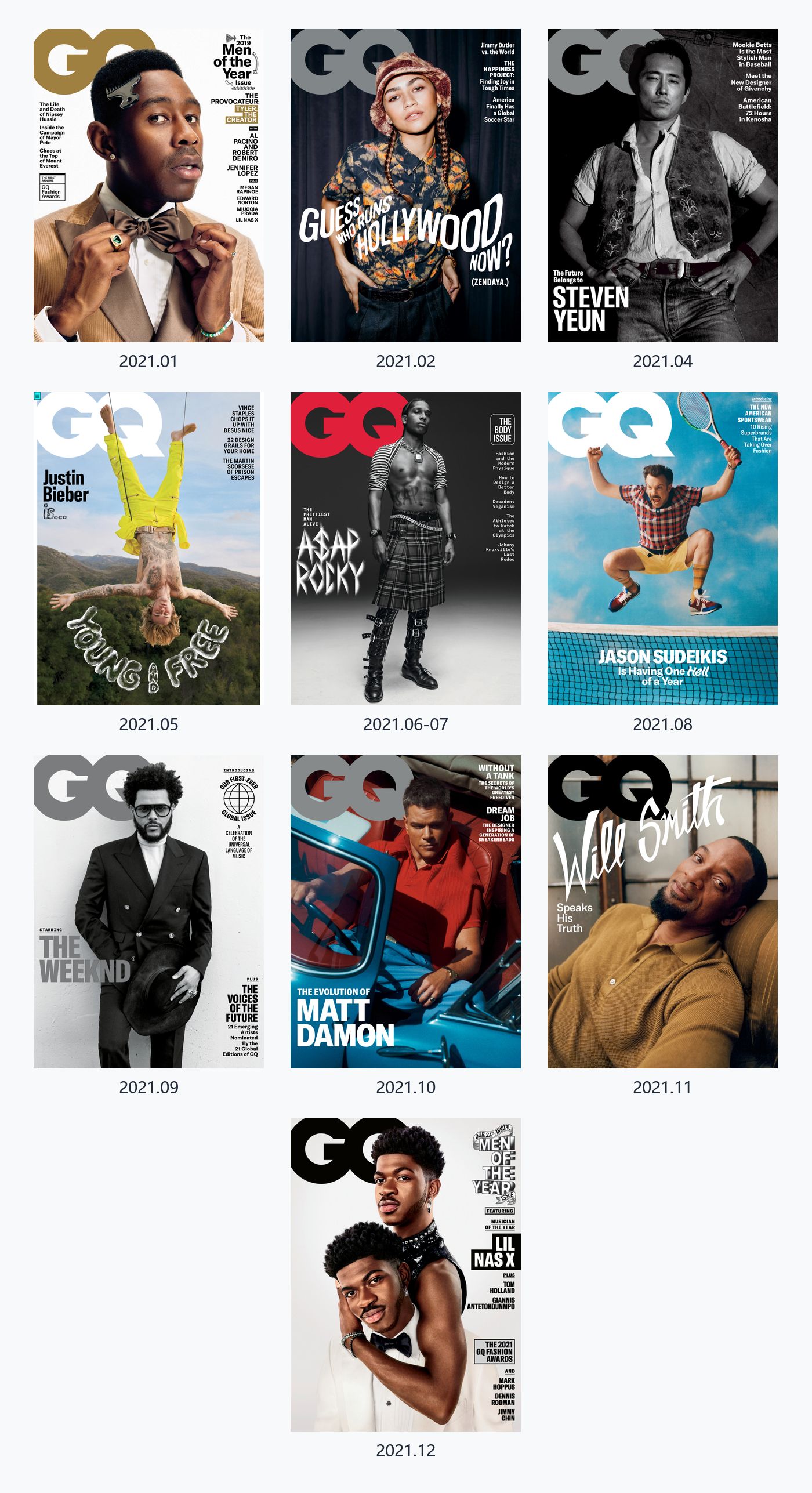 GQ USA 2021年合集美国男性时尚生活杂志 PDF高清